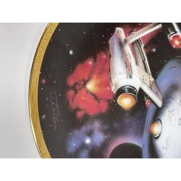 Star Trek Voyagers Collector's Plate 1993 USS‎ Enterprise + Certificate Hamilton - Picture 9 of 9
